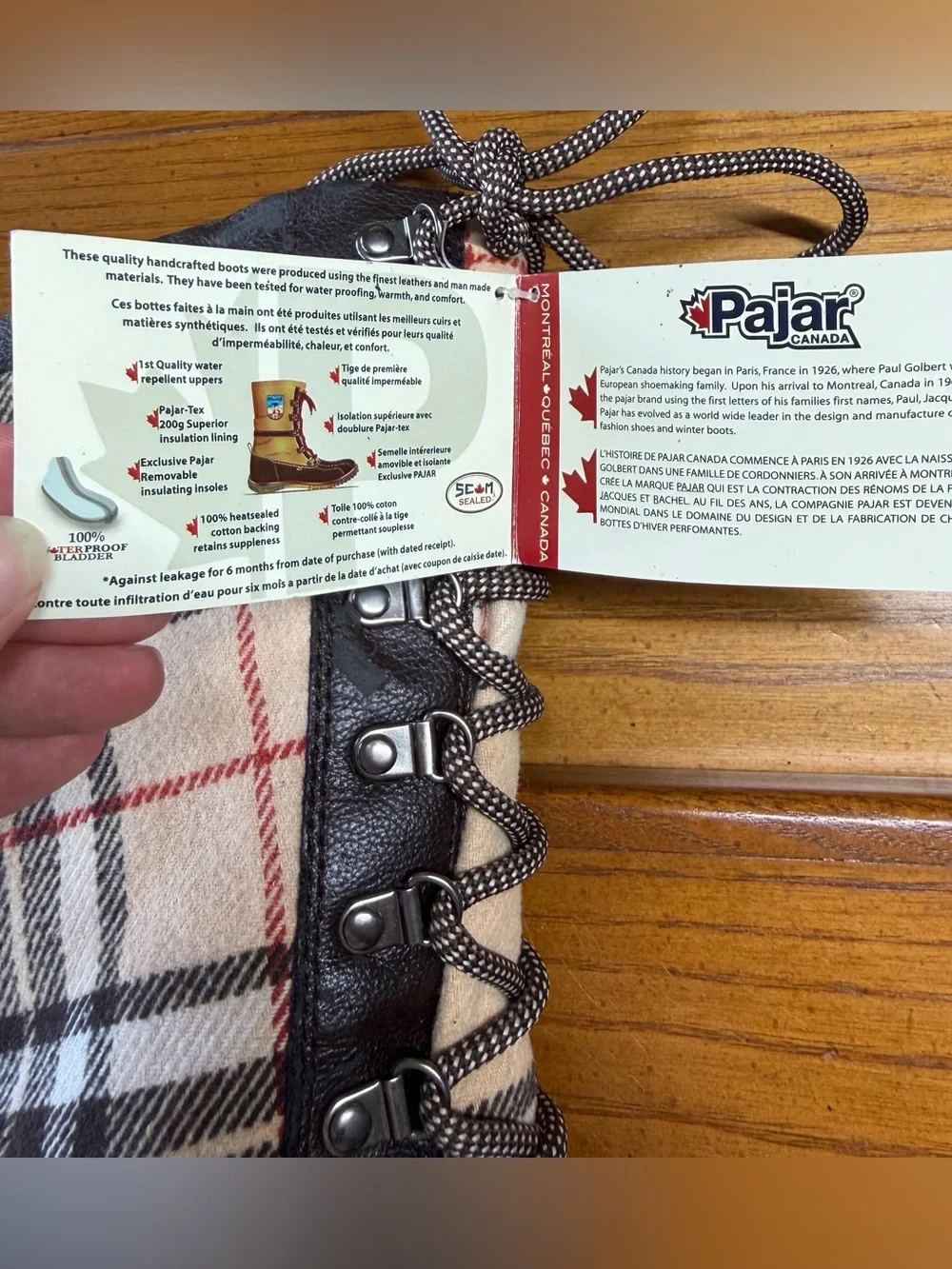 Pajar Canada Tall Plaid Winter Boots – NWT – Size 8/8.5 (EU 39)